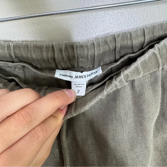 Standard James Perse Olive green linen Straight Leg Pant